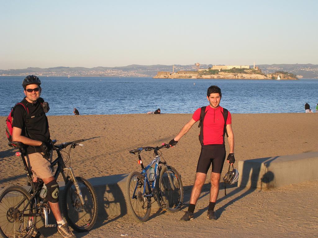 IMG_1972 Ergin and Dincer against view of Alcatraz at sunset